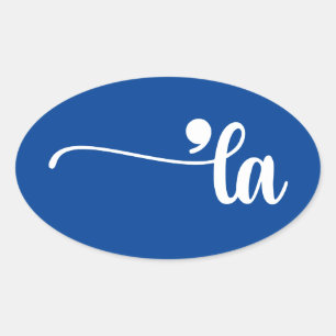 Sticker Ovale Comma La Kamala Harris Blue