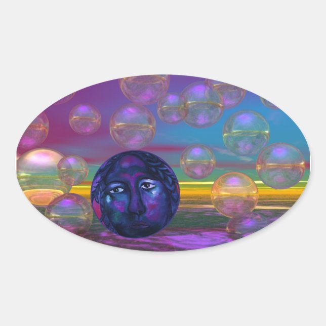 Sticker Ovale Compassion - Violet et Gold (Devant)