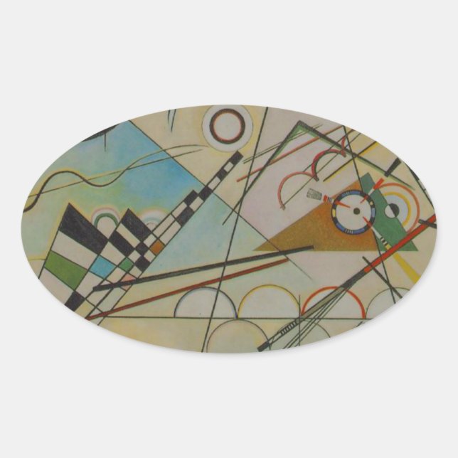 Sticker Ovale Composition Kandinsky VIII (Devant)