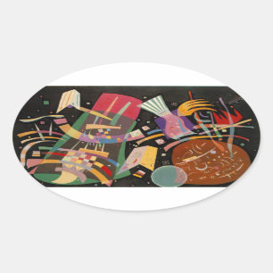 Sticker Ovale Composition Kandinsky X Oeuvre Abstraite