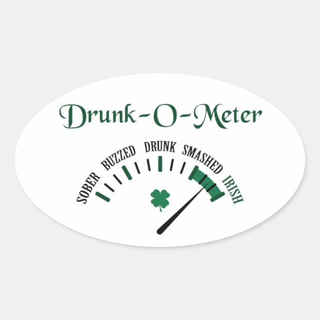Sticker Ovale Compteur ivre (Devant)