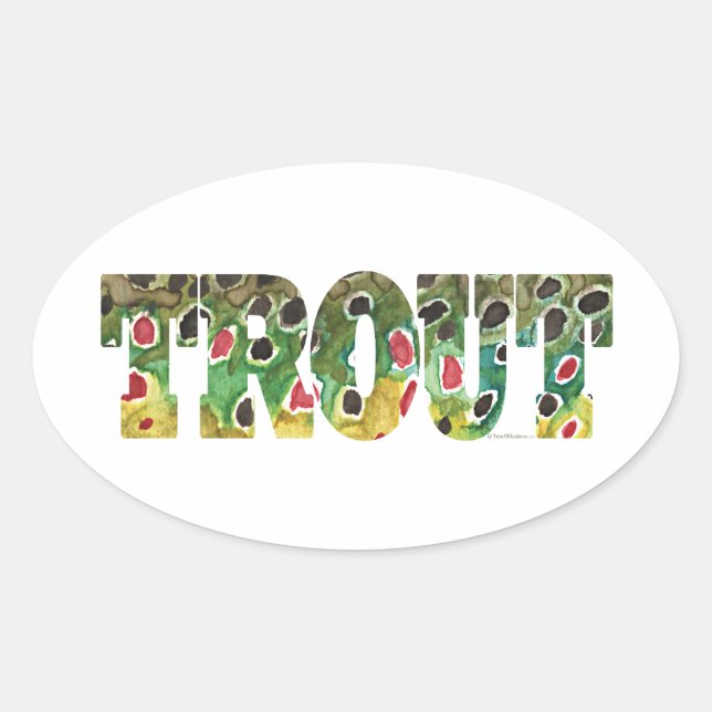 Sticker Ovale Conception Brown de truites (Devant)