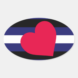 STICKER OVALE CONCEPTION DE BANDES DE DRAPEAU DE FIERTE EN CUIR