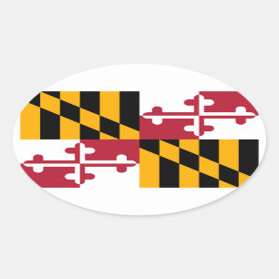 Sticker Ovale Conception de drapeau d'état du Maryland