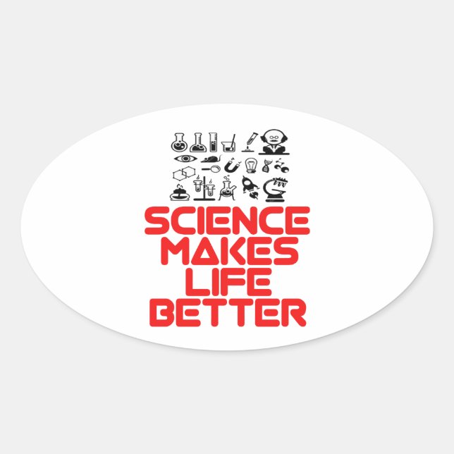 Sticker Ovale conception de la SCIENCE géniale (Devant)