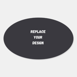 Sticker Ovale Conception simple noire personnalisée Ajouter une