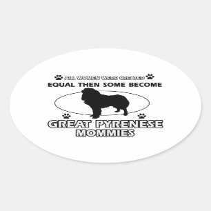 Sticker Ovale Conceptions de chien de Grands Pyrénées