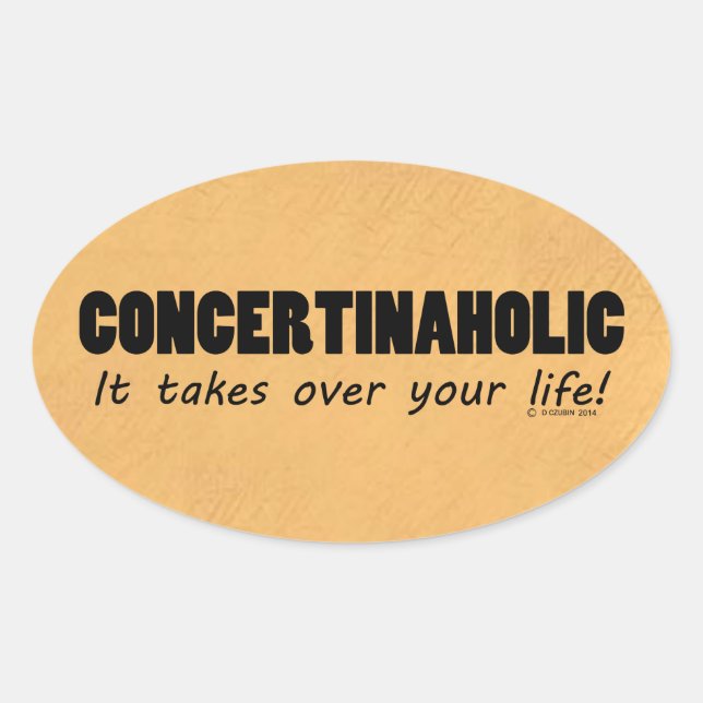 Sticker ovale Concertinaholic Life (Devant)