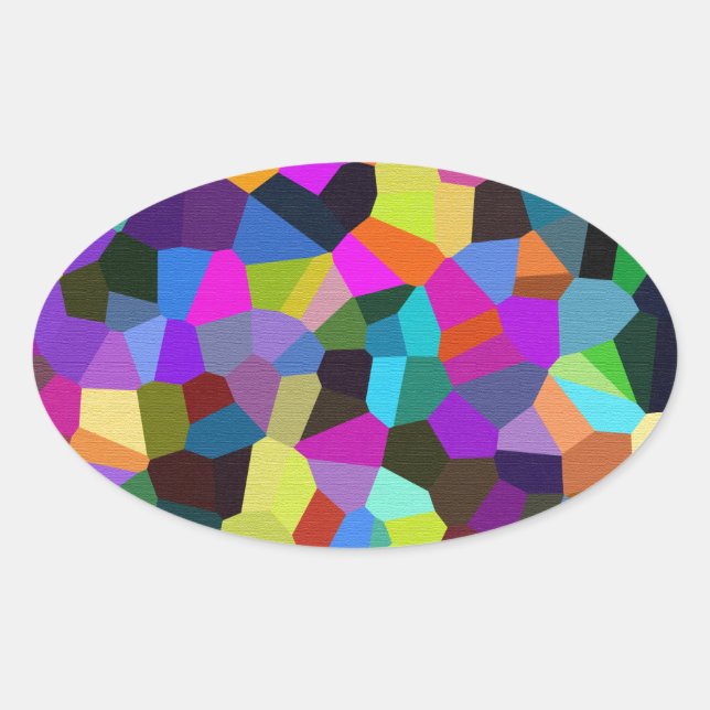 Sticker Ovale Confetti dans les tons bijoux (Devant)