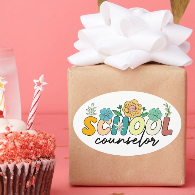 Sticker Ovale Conseiller scolaire Fleur sauvage enseignant Migno (Fête)