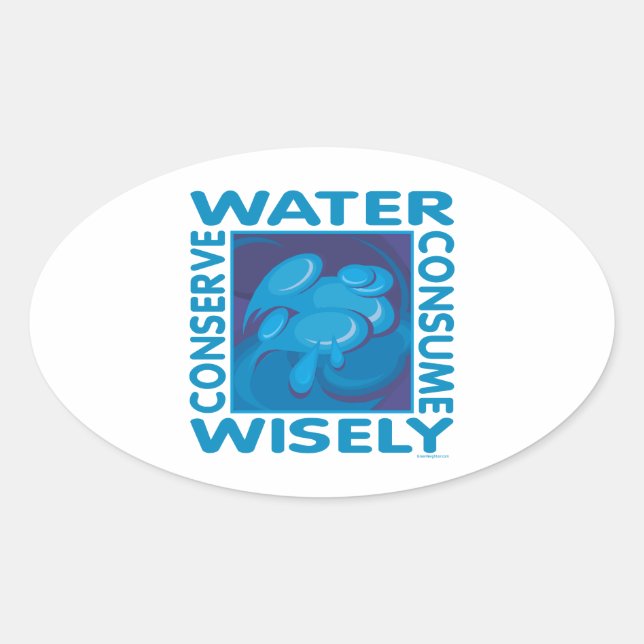 Sticker Ovale Conservation des eaux (Devant)