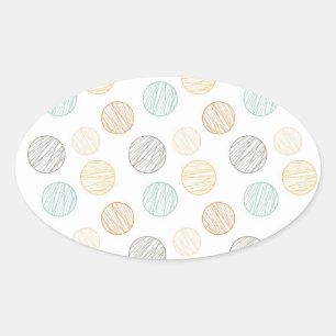 Sticker Ovale Cool Faded Colorée boules de Motif de fils cadeaux