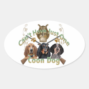 Sticker Ovale Coon Chien ne peut pas en avoir un seul