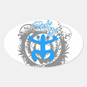 Sticker Ovale Coqui Taino Port Riche