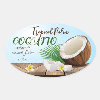 Sticker Ovale Coquito Coconut Tropical