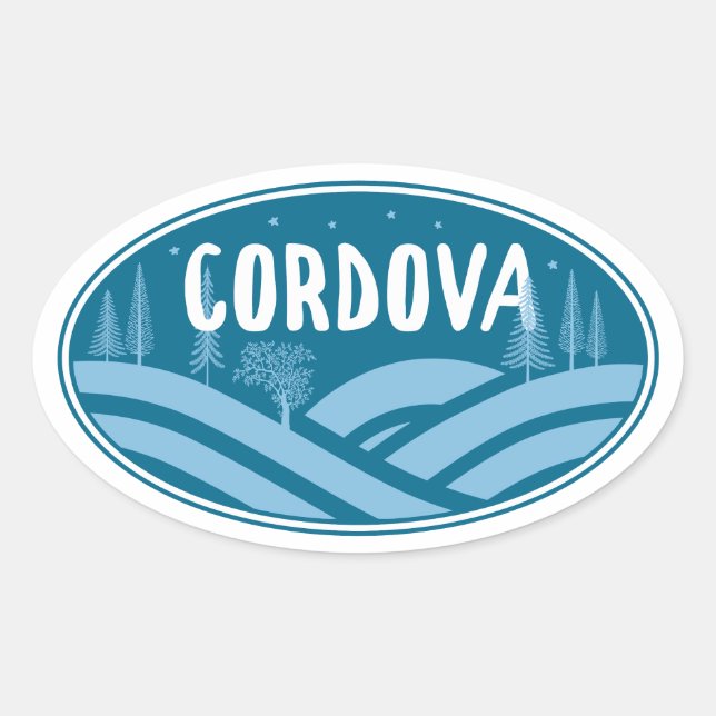 Sticker Ovale Cordova Alaska Outdoors (Devant)