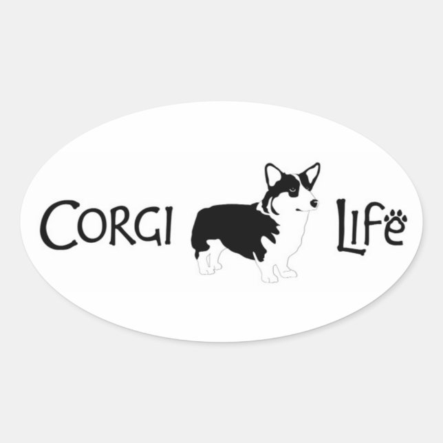 Sticker Ovale Corgi (Devant)