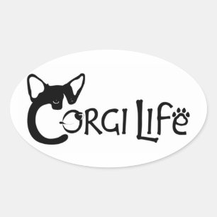 Sticker Ovale Corgi Life