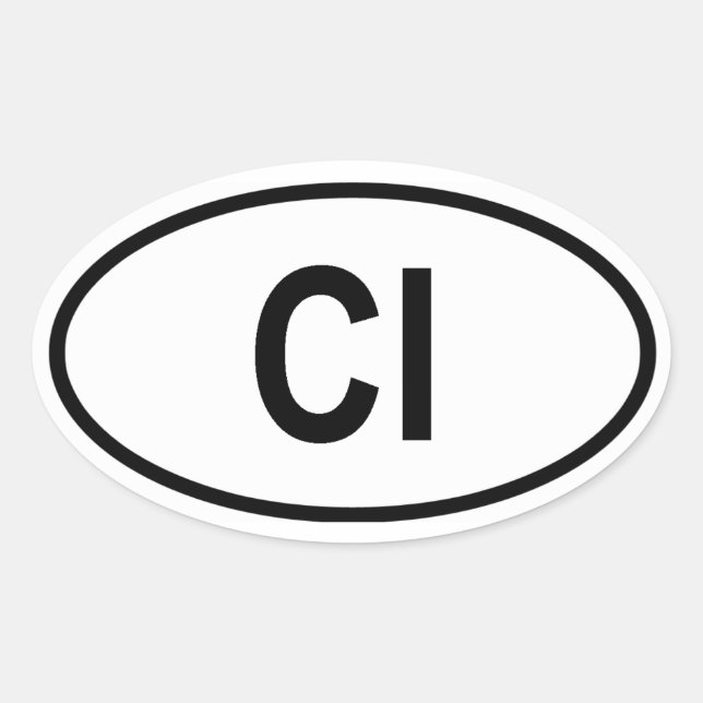 Sticker Ovale Côte d'Ivoire "CI" (Devant)