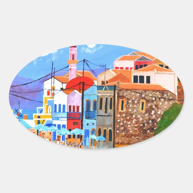 Sticker Ovale Côte grecque (Devant)