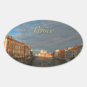 Sticker Ovale Coucher de soleil à Venise Italie