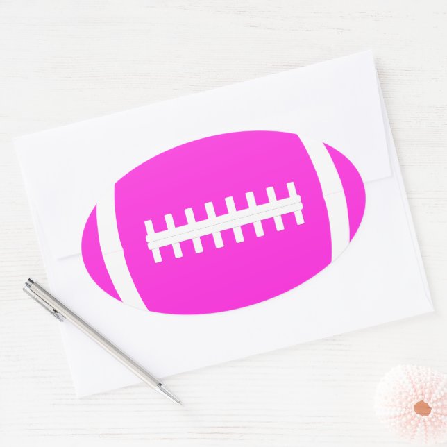Sticker Ovale Couleur personnalisée Football Party Décor Sports  (Enveloppe)