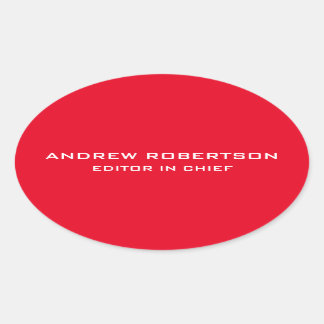 Sticker Ovale Couleur rouge clair élégant minimaliste simple