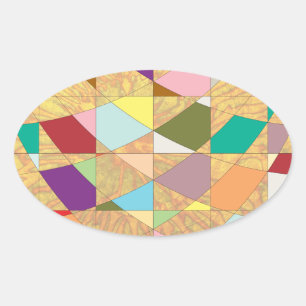 Sticker Ovale Couleurs Abstraites éclatement du soleil