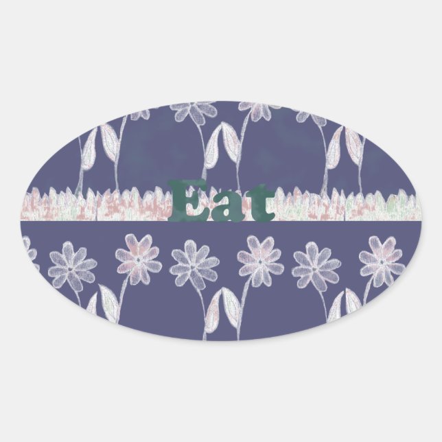 Sticker Ovale Couleurs du Baby shower bleu amour (Devant)