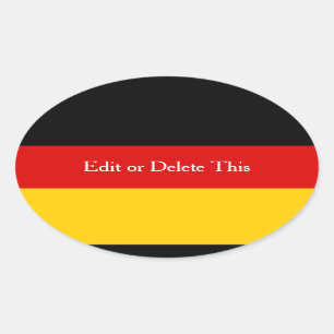 Sticker Ovale Couleurs du drapeau allemand Noir Rouge Or personn