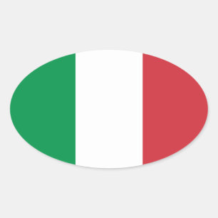 Sticker Ovale Couleurs du drapeau italien vert blanc et rouge