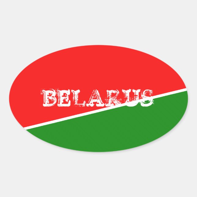 Sticker Ovale Couleurs du drapeau national biélorusse (Devant)