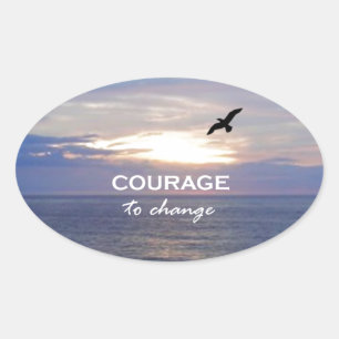 Sticker Ovale Courage à modifier