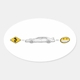 Sticker Ovale Courbes, Subaru, égale collant amusant