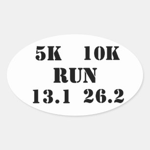 Sticker Ovale COURSE - 5k, 10k, 13,1, cycle 26,2 courant