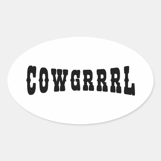 STICKER OVALE COWGRRRL (Devant)