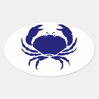 Sticker Ovale Crabe bleu