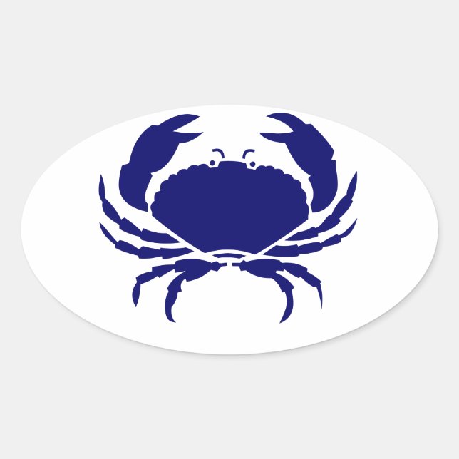 Sticker Ovale Crabe bleu (Devant)
