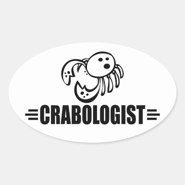 Sticker Ovale Crabe drôle (Devant)