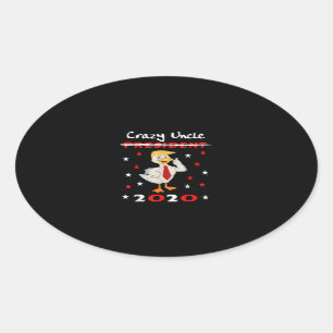 Sticker Ovale Crazy oncle Trump Duck 2020 cadeau drôle