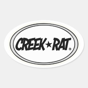 Sticker Ovale Creekrat Cartoon Studios Creek Rat Logo Deco