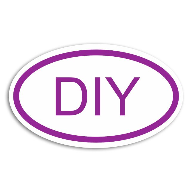 Sticker Ovale Créer un style euro violet (Create a Purple Euro Style Oval Sticker)