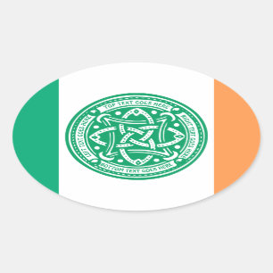 Sticker Ovale Créez votre propre irlandais celtique de vert de