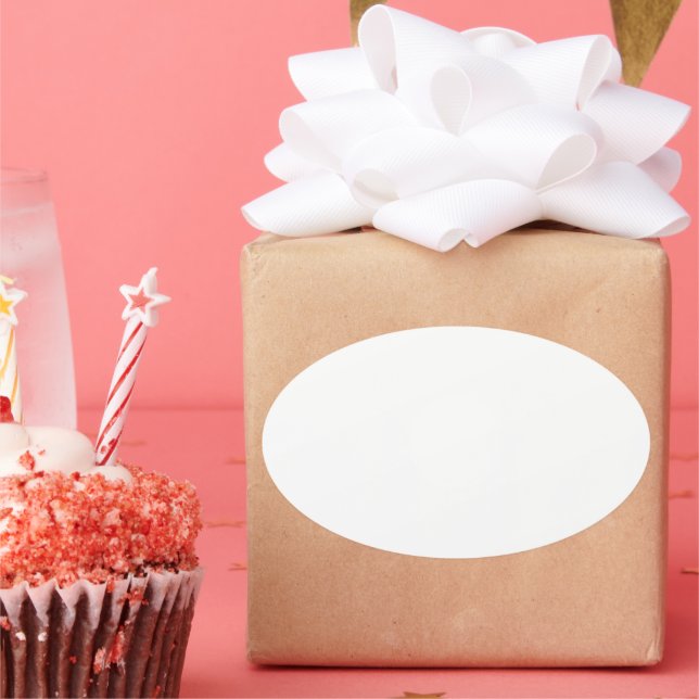 Sticker Ovale Créez votre propre personnalisation blanche (Fête)