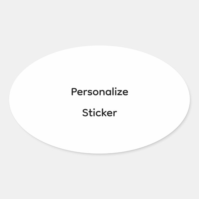 Sticker Ovale Créez Votre Propre Promotion de Marque Simple  (Devant)