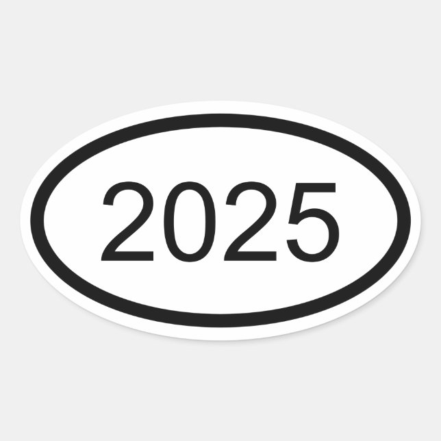 Sticker Ovale Créez votre propre style d'euro année (Devant)