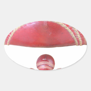 Sticker Ovale Crimson Spin – Une belle œuvre d'art de balle de c
