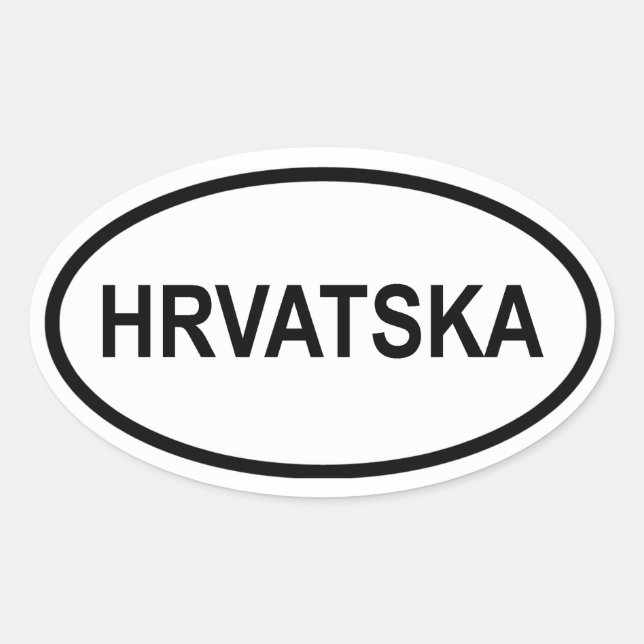 Sticker Ovale Croatie "Hrvatska" (Devant)