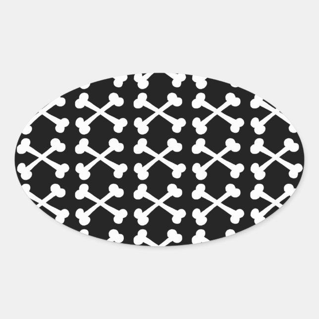 Sticker Ovale Crossbones personnalisables (Devant)