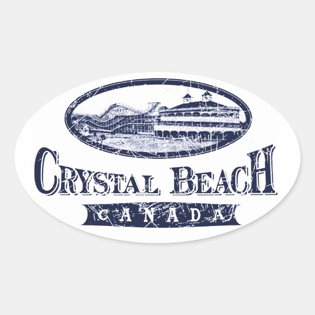 Sticker ovale Crystal Beach Canada (Devant)
